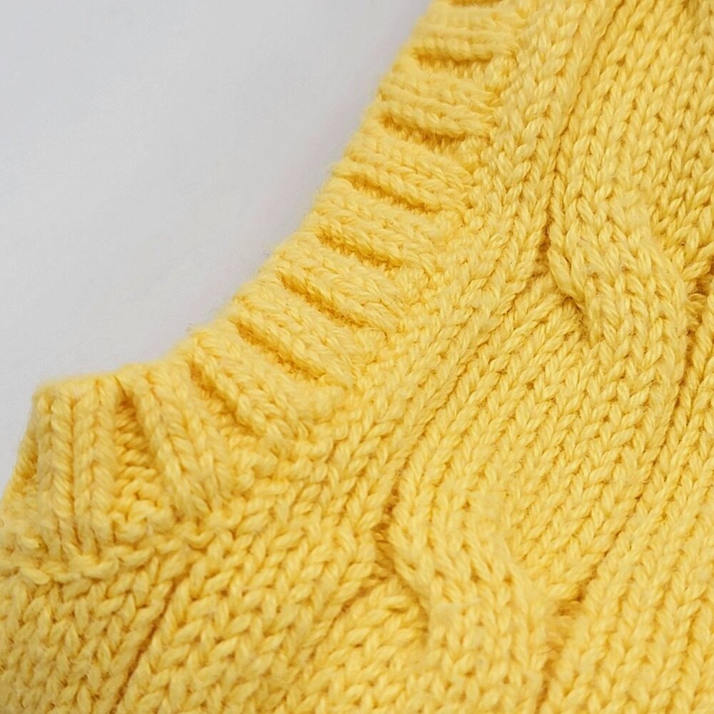 Polo By Ralph Lauren Yellow Cable Knit V-Neck Sweater Vest 18M Baby Cotton - Picture 7 of 11